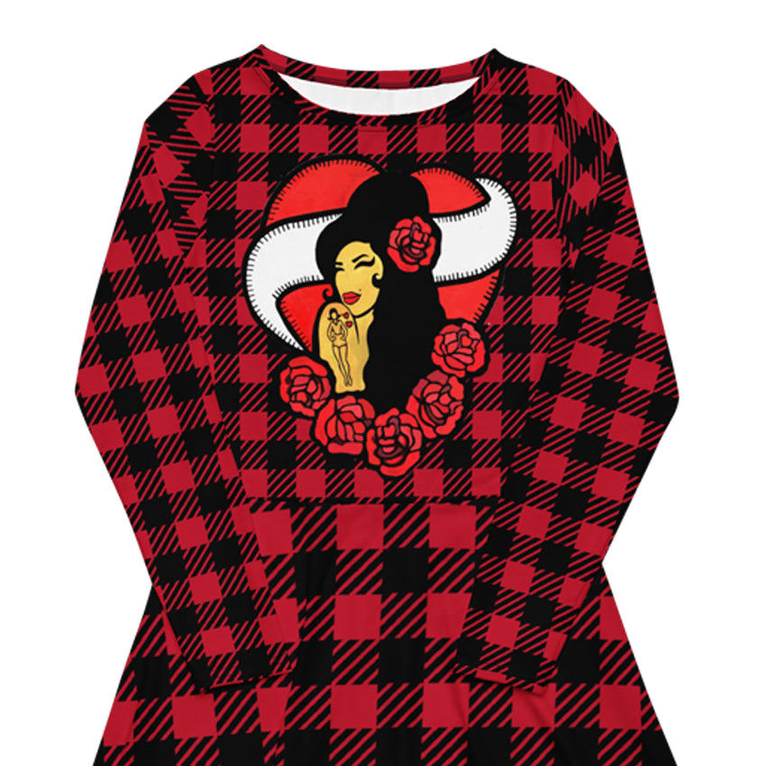 amy winehouse addicted red long dress front