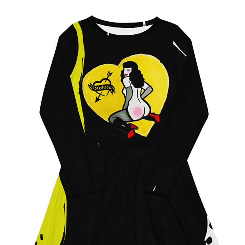 bettie page reveals all ong black dress front