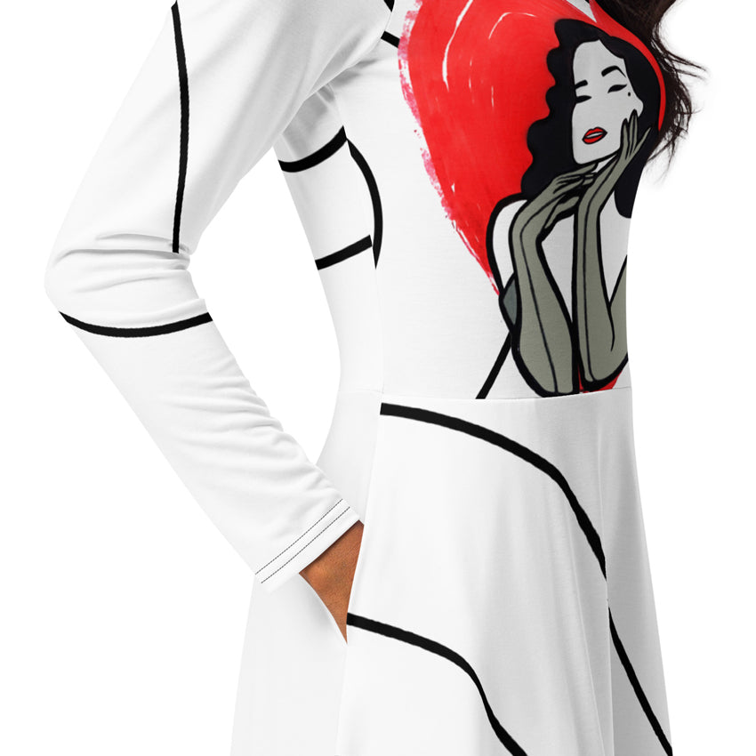 dita von teese long white dress pocket